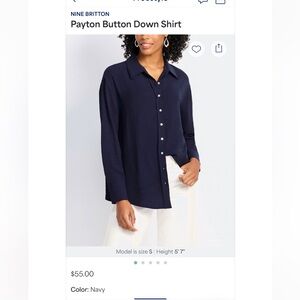Nine Britton Casual Navy Button Down Shirt